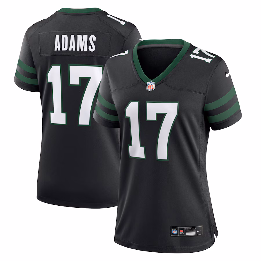 Women's New York Jets Davante Adams Nike Legacy Black Alternate Game Jersey - Puhuasuan