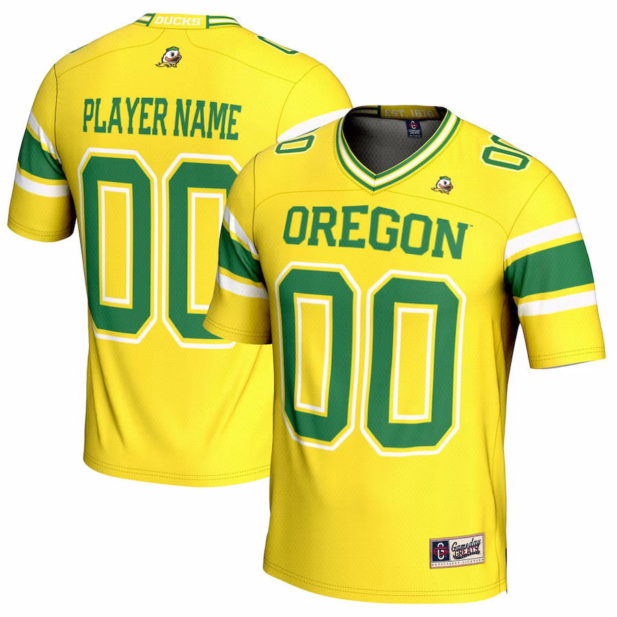 Oregon Ducks GameDay Greats NIL Pick-A-Player Football Jersey - Yellow - Puhuasuan