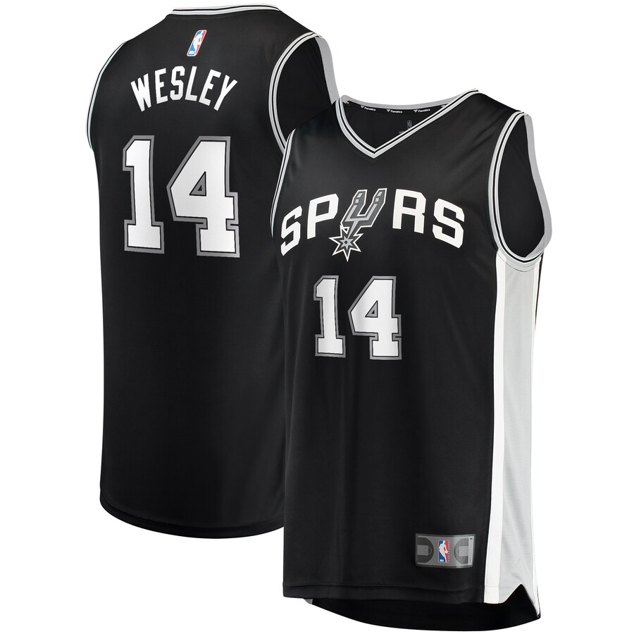 Men's San Antonio Spurs Blake Wesley Fanatics Black Fast Break Replica Player Jersey - Icon Edition - Puhuasuan