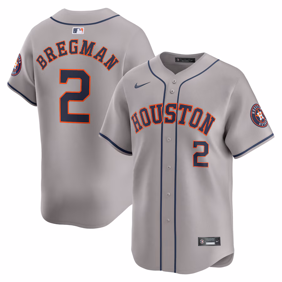 Men's Houston Astros Alex Bregman Nike Gray Away Limited Player Jersey - Puhuasuan