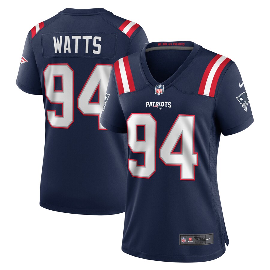 Women's New England Patriots Armon Watts Nike Navy Game Jersey - Puhuasuan
