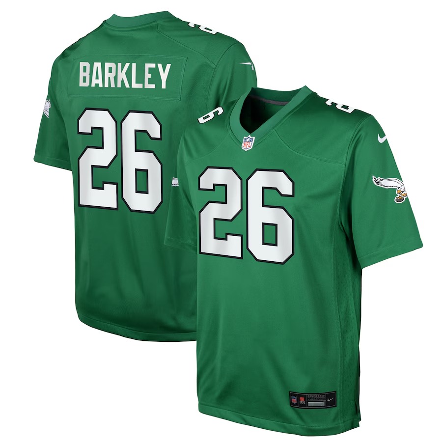 Youth Philadelphia Eagles Saquon Barkley Nike Kelly Green Alternate Game Player Jersey - Puhuasuan