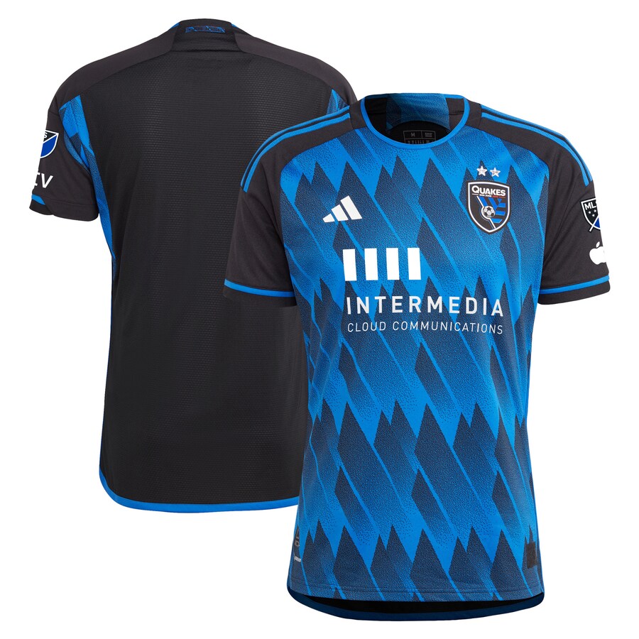 Men's San Jose Earthquakes adidas Blue 2023 Active Fault Jersey Authentic Jersey - Puhuasuan