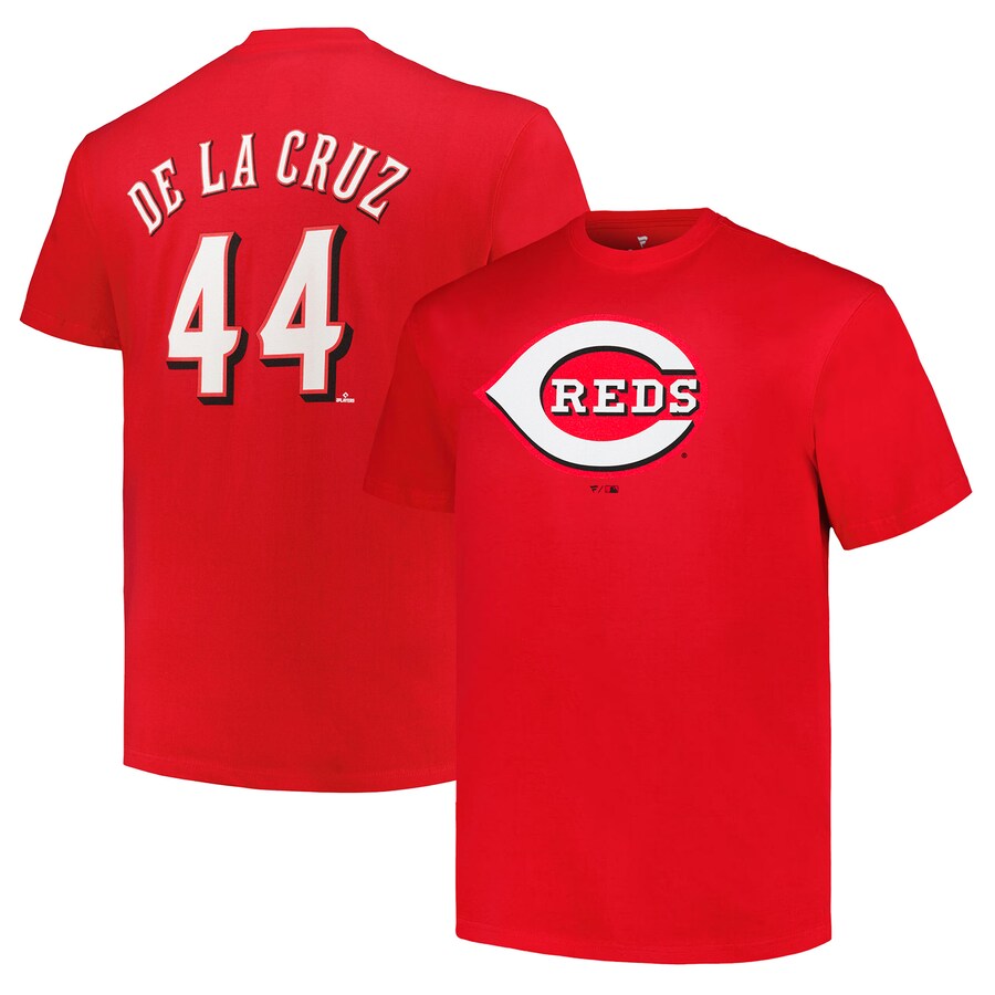 Men's Cincinnati Reds Elly De La Cruz Red Big & Tall Name & Number T-Shirt - Puhuasuan