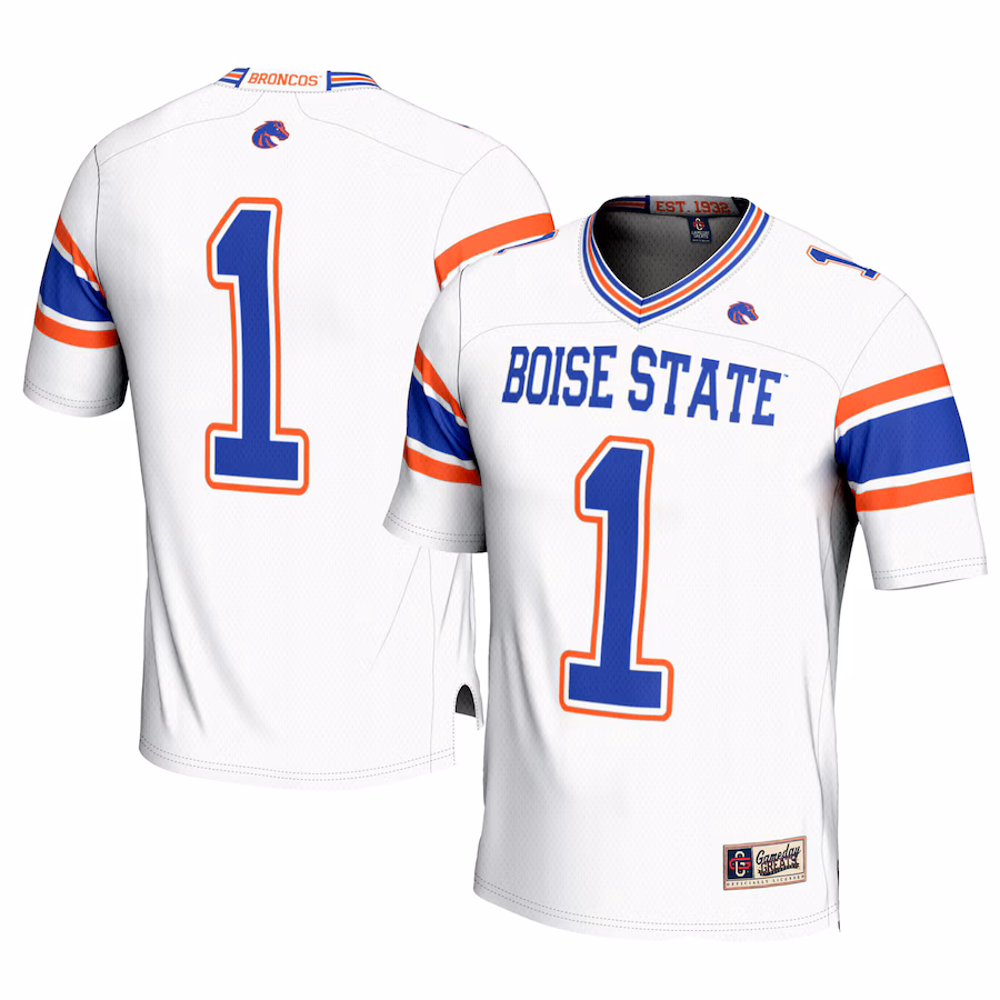 #1 Boise State Broncos GameDay Greats Football Jersey - White - Puhuasuan