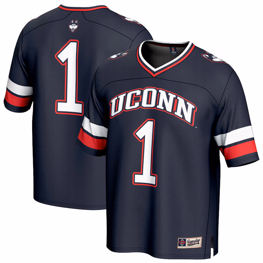 Youth GameDay Greats #1 Navy UConn Huskies Lightweight Collegiate Football Fashion Jersey - Puhuasuan