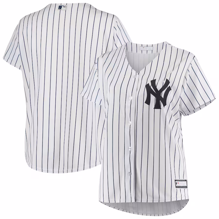 Women's New York Yankees White Plus Size Sanitized Replica Team Jersey - Puhuasuan