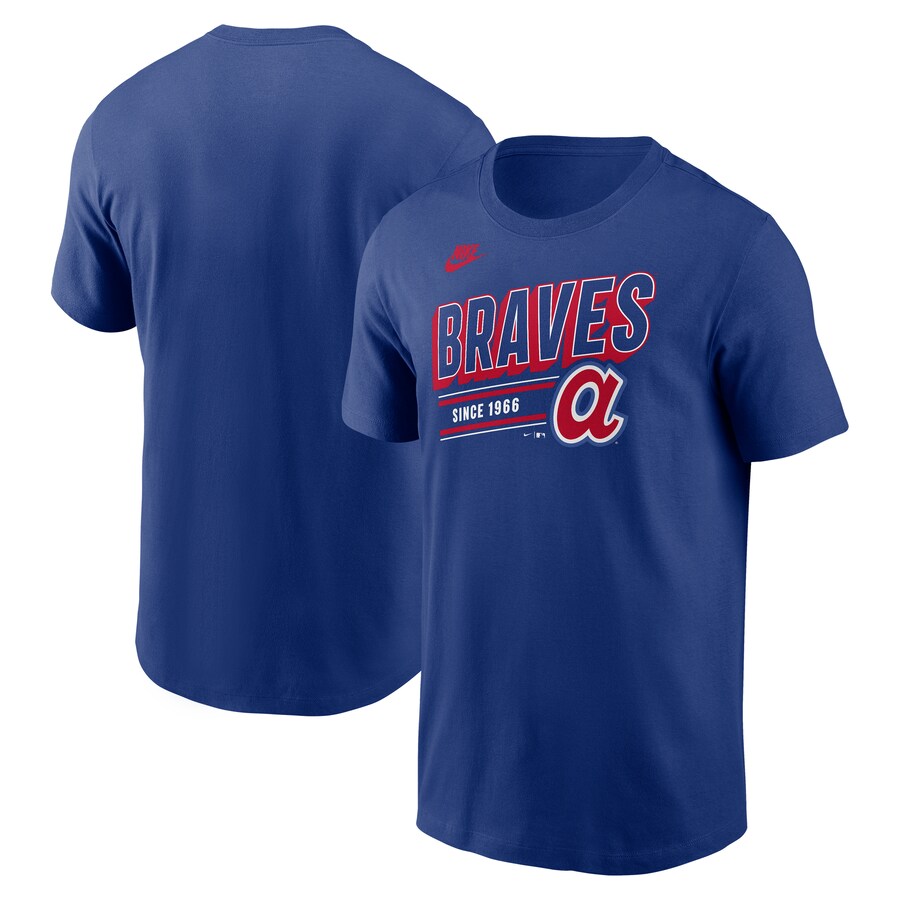 Men's Atlanta Braves Nike Royal Cooperstown Collection Retro T-Shirt - Puhuasuan