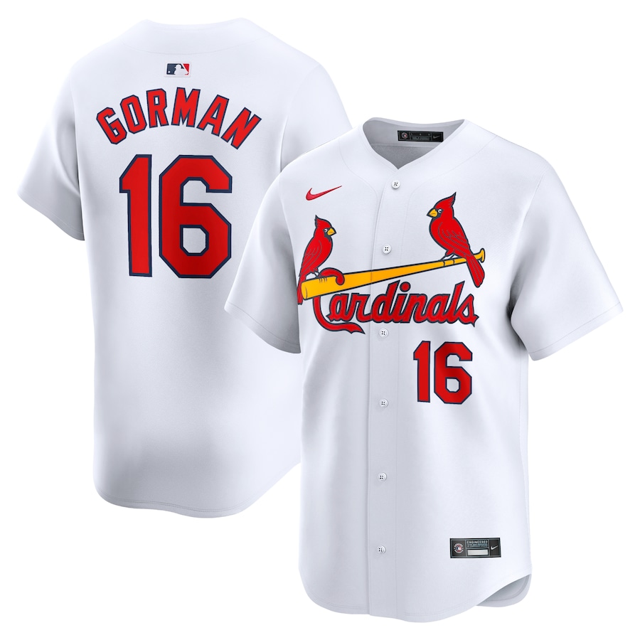 Men's St. Louis Cardinals Nolan Gorman Nike White Home Limited Player Jersey - Puhuasuan