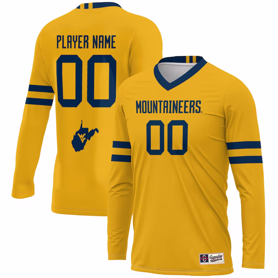 West Virginia Mountaineers GameDay Greats Youth NIL Pick-A-Player Lightweight Volleyball Jersey - Gold - Puhuasuan
