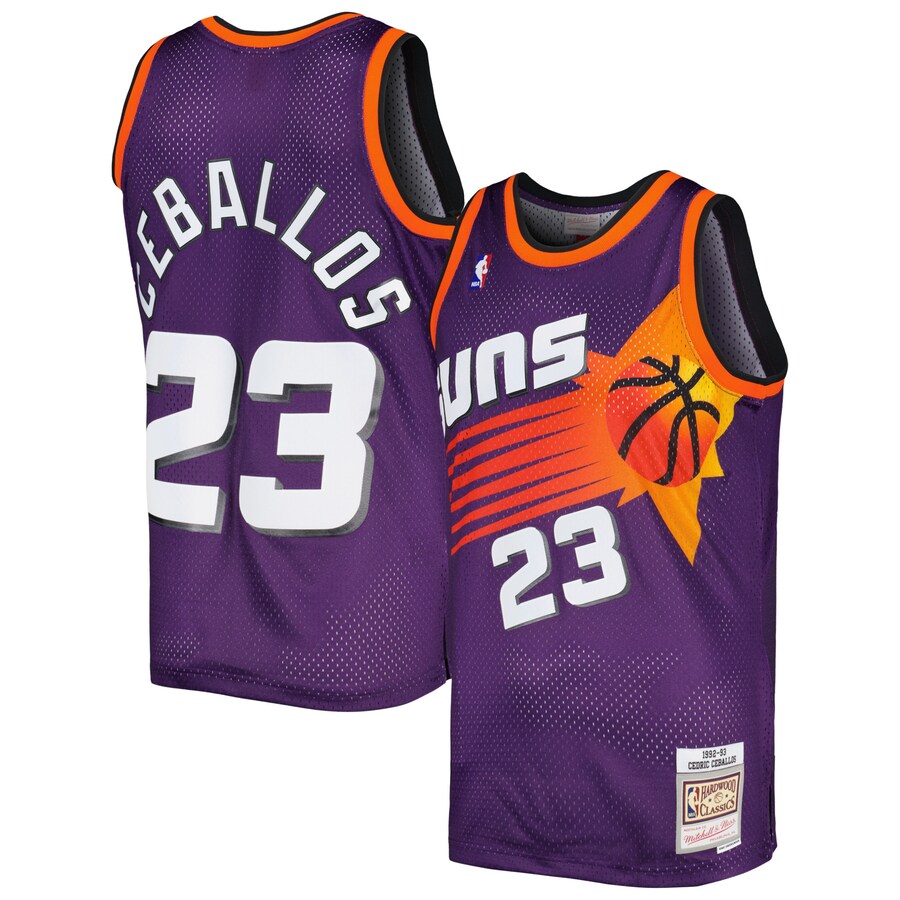 Men's Phoenix Suns Cedric Ceballos Mitchell & Ness Purple 1992/93 Hardwood Classics Swingman Jersey - Puhuasuan