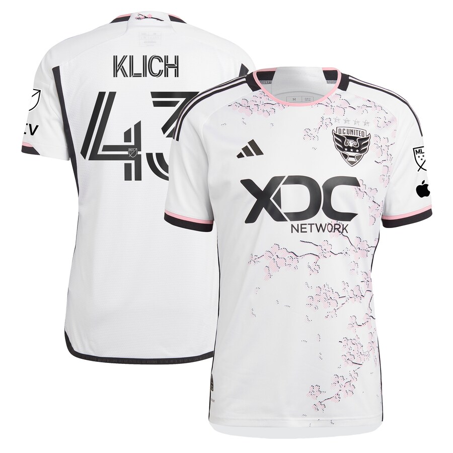 Men's D.C. United Mateusz Klich adidas White 2023 The Cherry Blossom Kit Authentic Player Jersey - Puhuasuan