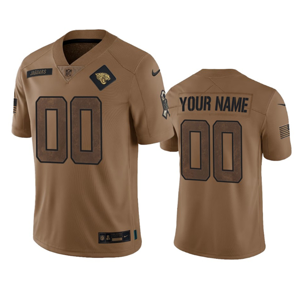 Men's Jacksonville Jaguars Active Player Custom 2023 Brown Salute To Service Limited Football Stitched Jersey - Puhuasuan