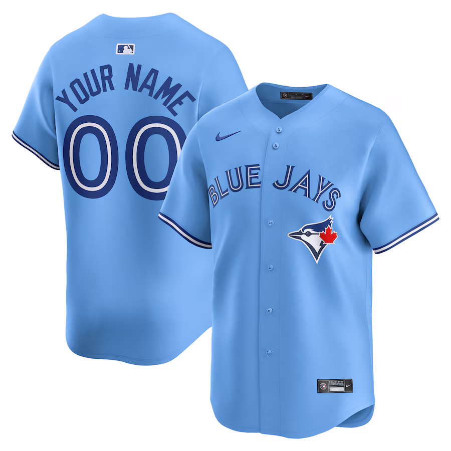 Men's Toronto Blue Jays  Nike Light Blue  Alternate Limited Custom Jersey - Puhuasuan