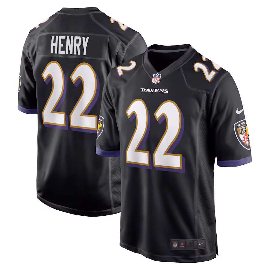 Men's Baltimore Ravens Derrick Henry Nike  Black Alternate Game Jersey - Puhuasuan