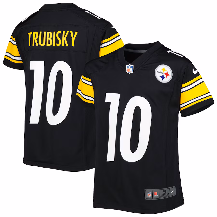 Youth Pittsburgh Steelers Mitchell Trubisky Nike Black Game Jersey - Puhuasuan