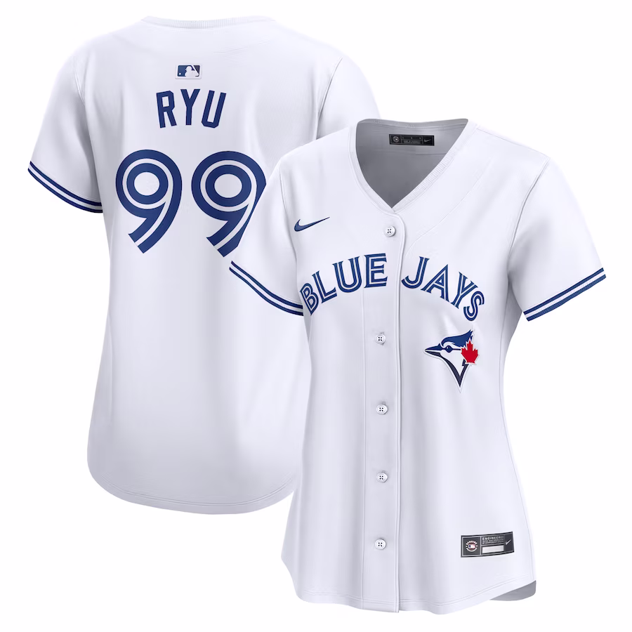 Women's Toronto Blue Jays Hyun Jin Ryu Nike White Home Limited Player Jersey - Puhuasuan
