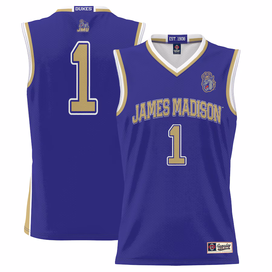 #1  James Madison Dukes GameDay Greats  Lightweight Basketball Jersey - Purple - Puhuasuan