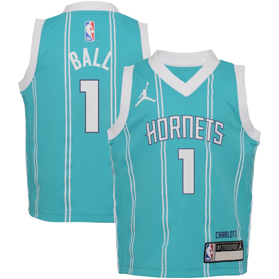 Toddler Charlotte Hornets LaMelo Ball Jordan Brand Teal Swingman Player Jersey - Icon Edition - Puhuasuan