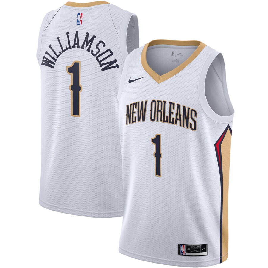 Men's New Orleans Pelicans Zion Williamson Nike White Swingman Jersey - Association Edition - Puhuasuan
