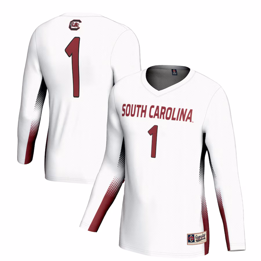 Youth GameDay Greats #1 White South Carolina Gamecocks Lightweight Women's Volleyball Jersey - Puhuasuan
