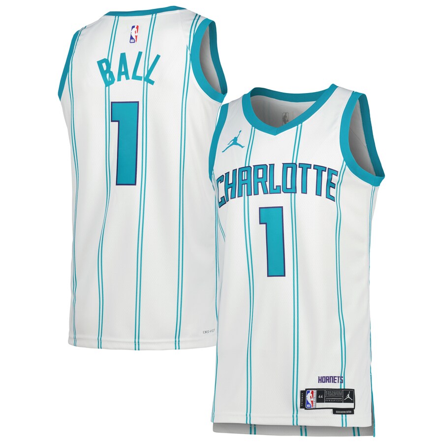 Unisex Charlotte Hornets LaMelo Ball Jordan Brand White Swingman Jersey - Association Edition - Puhuasuan