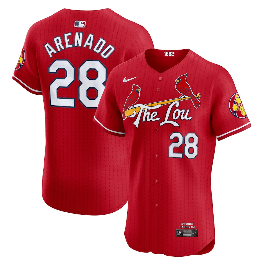 Men's St. Louis Cardinals Nolan Arenado Nike Red 2024 City Connect Elite Player Jersey - Puhuasuan