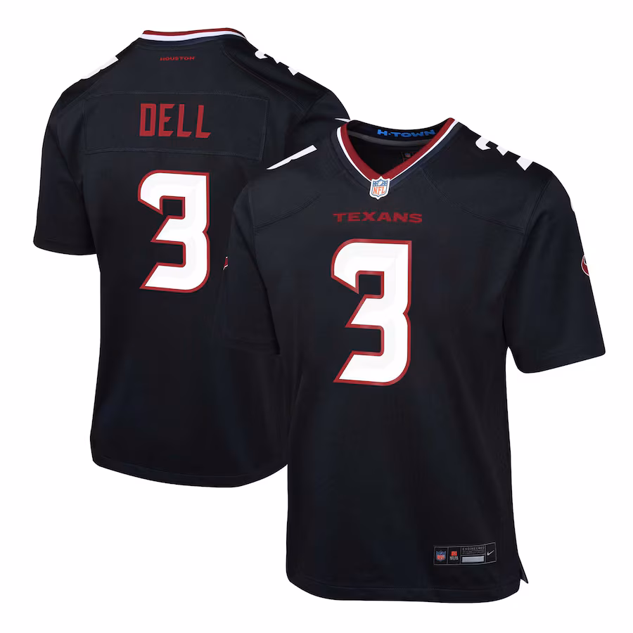 Youth Houston Texans Tank Dell Nike Navy Alternate Game Jersey - Puhuasuan