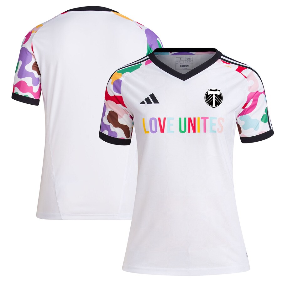 Women's Portland Timbers adidas White 2023 Pride Pre-Match Top - Puhuasuan