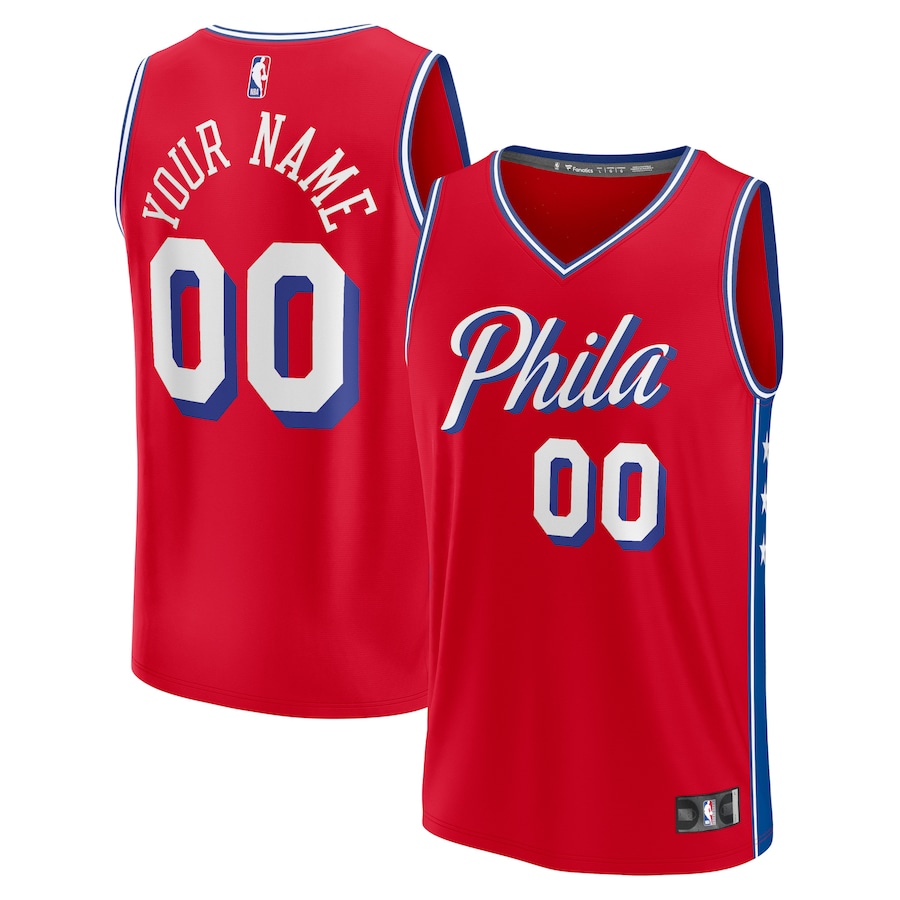Men's Philadelphia 76ers  Fanatics Red Fast Break Custom Jersey - Statement Edition - Puhuasuan