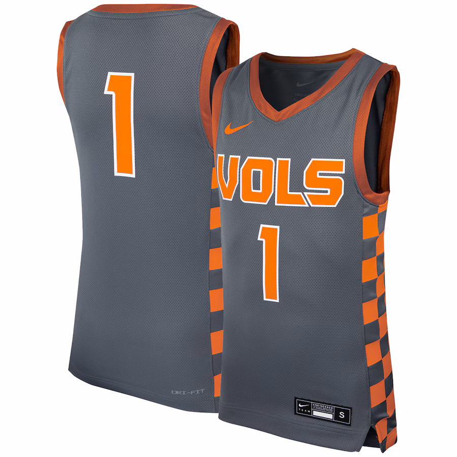 Youth Nike #1 Gray Tennessee Volunteers Icon Replica Basketball Jersey - Puhuasuan