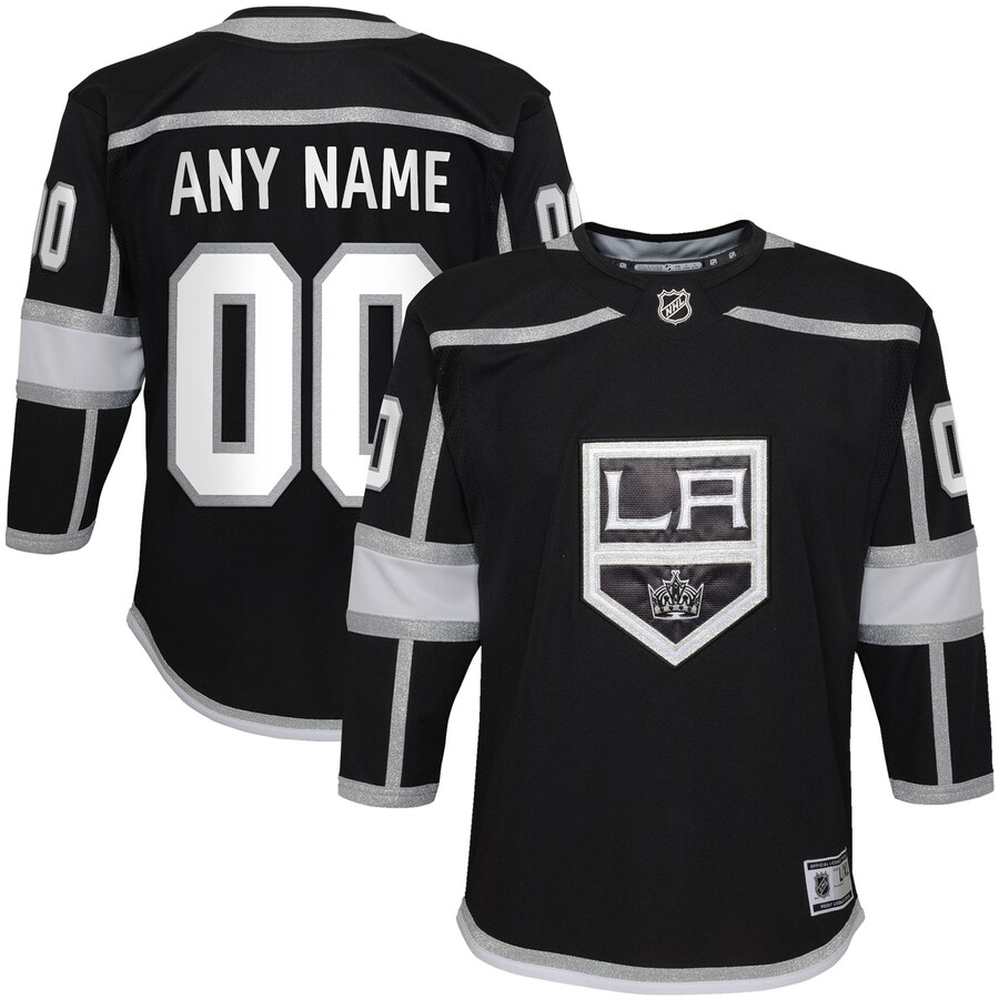 Youth Los Angeles Kings Black 2020/21 Home Premier Custom Jersey - Puhuasuan