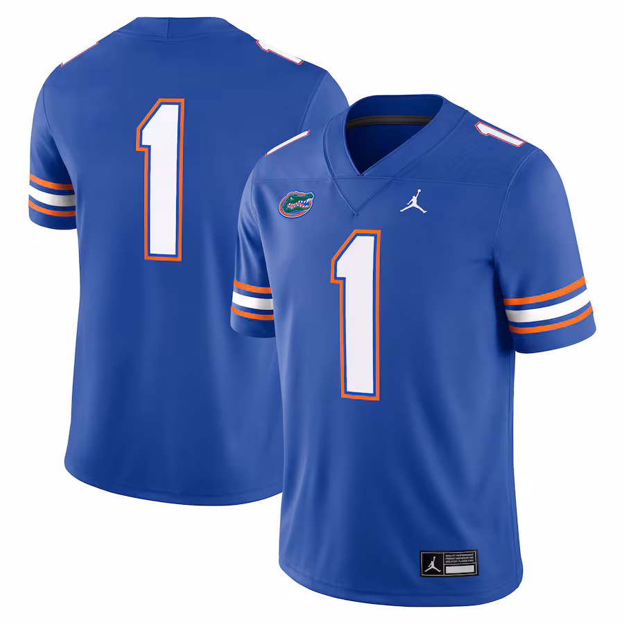 Men's Jordan Brand #1 Royal Florida Gators Game Jersey - Puhuasuan