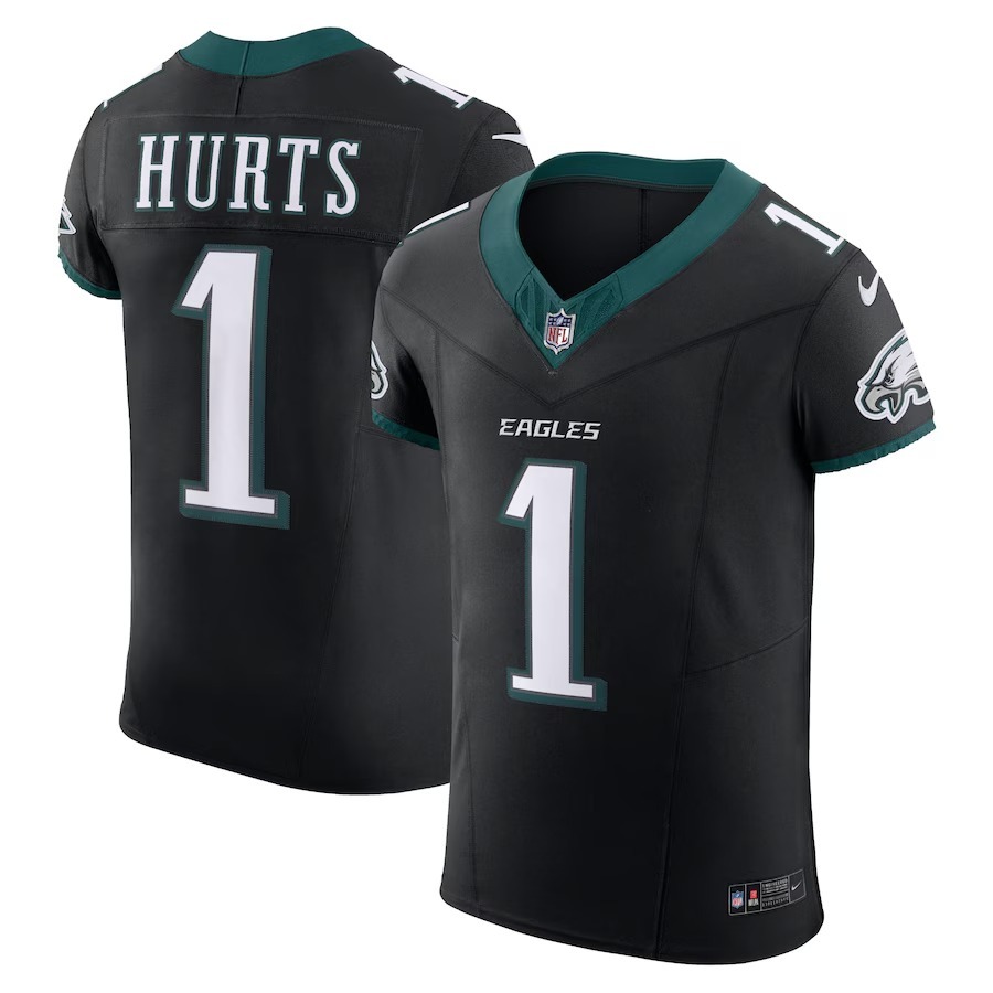 Men's Philadelphia Eagles Jalen Hurts Nike Black Alternate Vapor F.U.S.E. Elite Jersey - Puhuasuan