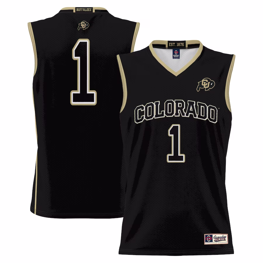 #1 Colorado Buffaloes GameDay Greats Youth Lightweight Replica Basketball Jersey - Black - Puhuasuan