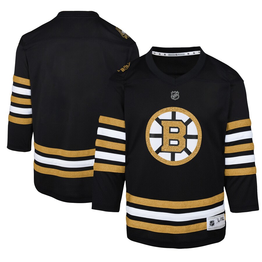 Youth Boston Bruins  Black 100th Anniversary Replica Jersey - Puhuasuan