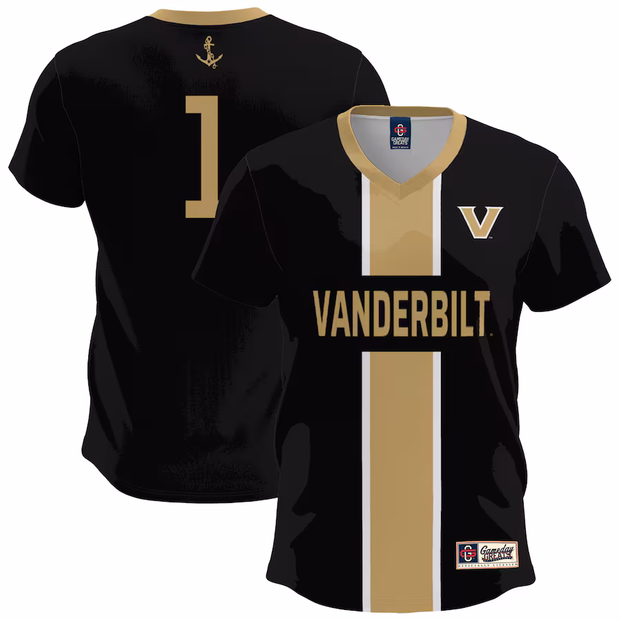 Men's GameDay Greats  Black Vanderbilt Commodores Lightweight Soccer Fashion Jersey - Puhuasuan