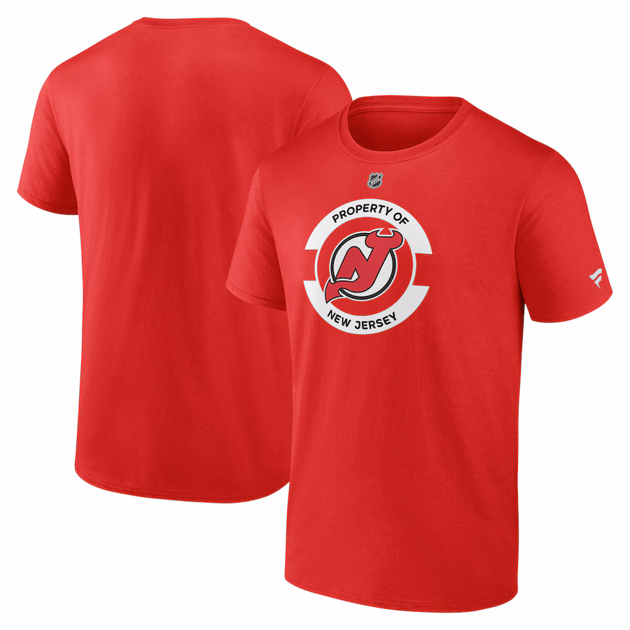 Men's New Jersey Devils Fanatics Red Authentic Pro Core Secondary T-Shirt - Puhuasuan