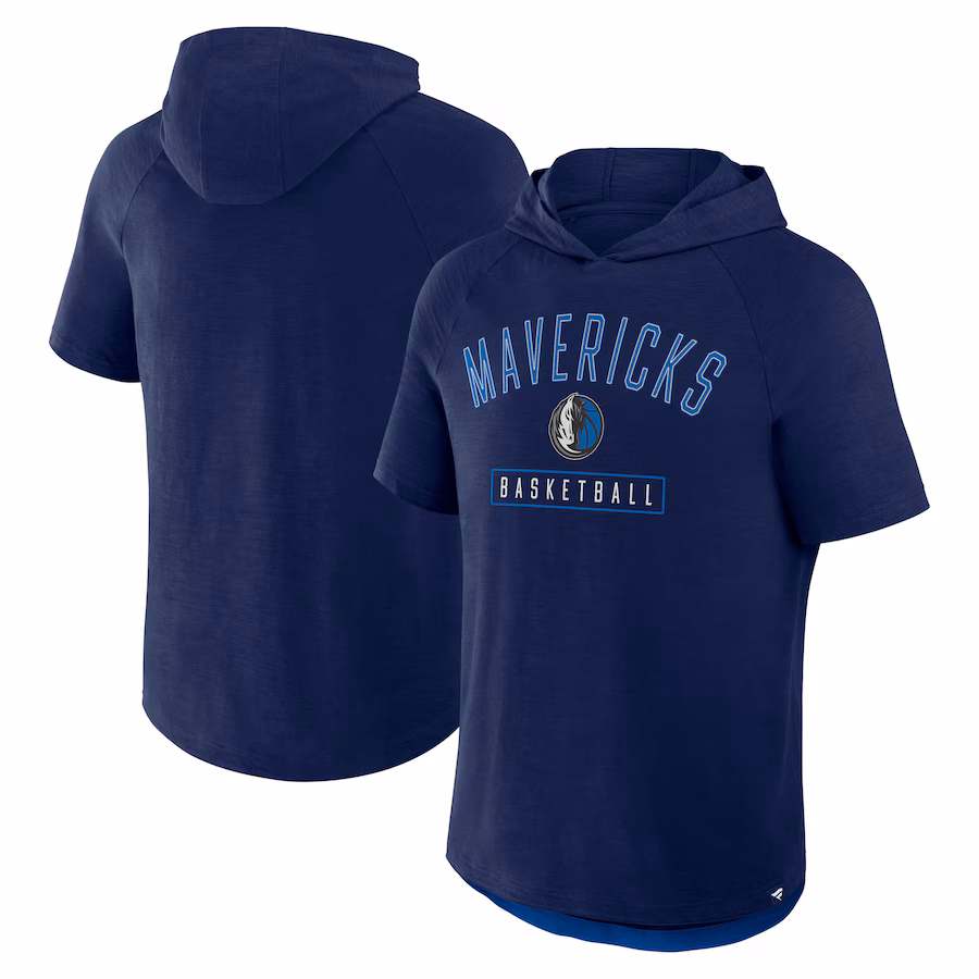 Men's Dallas Mavericks Fanatics Athletic Navy Pass Legend Hooded T-Shirt - Puhuasuan