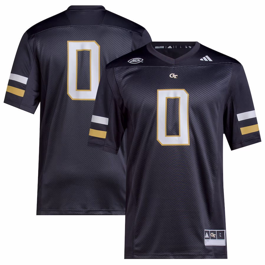#0 Georgia Tech Yellow Jackets adidas  2023 Premier Jersey - Black - Puhuasuan