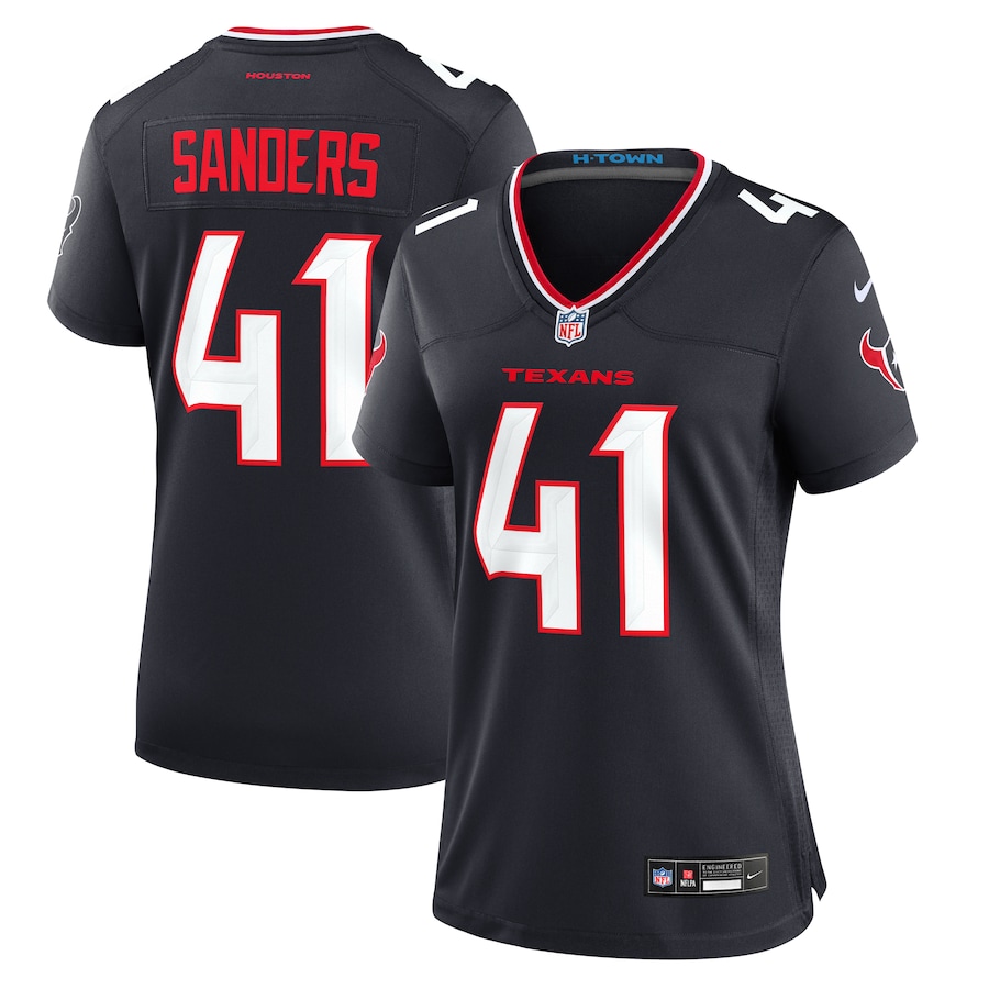 Women's Houston Texans Myjai Sanders Nike Navy Team Game Jersey - Puhuasuan