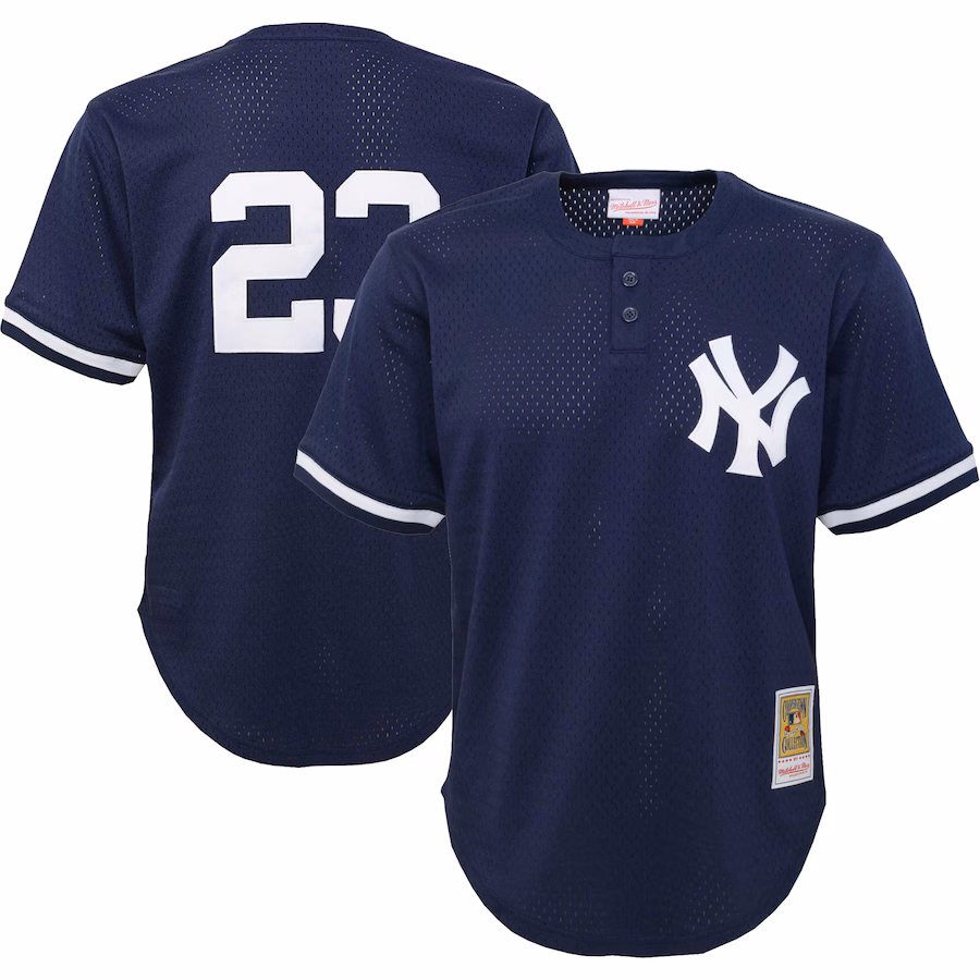 Youth New York Yankees Don Mattingly Mitchell & Ness Navy Cooperstown Collection Mesh Batting Practice Jersey - Puhuasuan