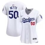 Women's Los Angeles Dodgers Mookie Betts Nike White 2024 World Series Champions Home Limited Player Jersey - Puhuasuan