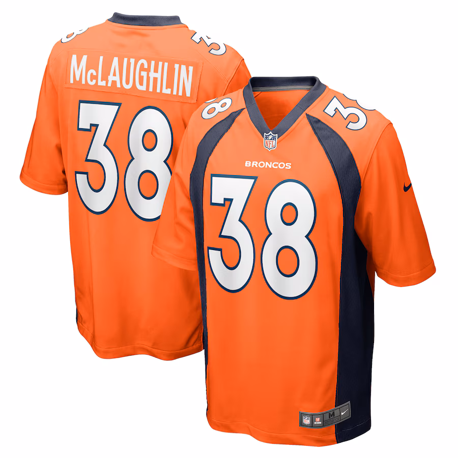 Men's Denver Broncos Jaleel McLaughlin Nike  Orange  Game Jersey - Puhuasuan
