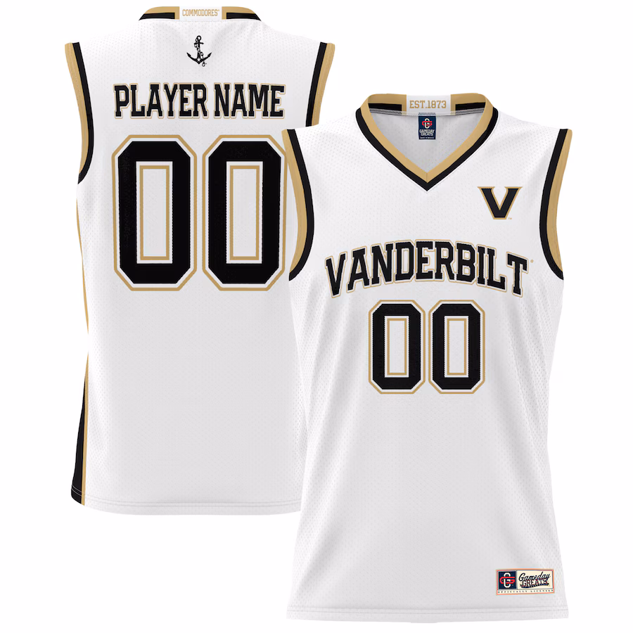 Vanderbilt Commodores GameDay Greats Unisex NIL Pick-A-Player Lightweight Women's Basketball Jersey - White - Puhuasuan
