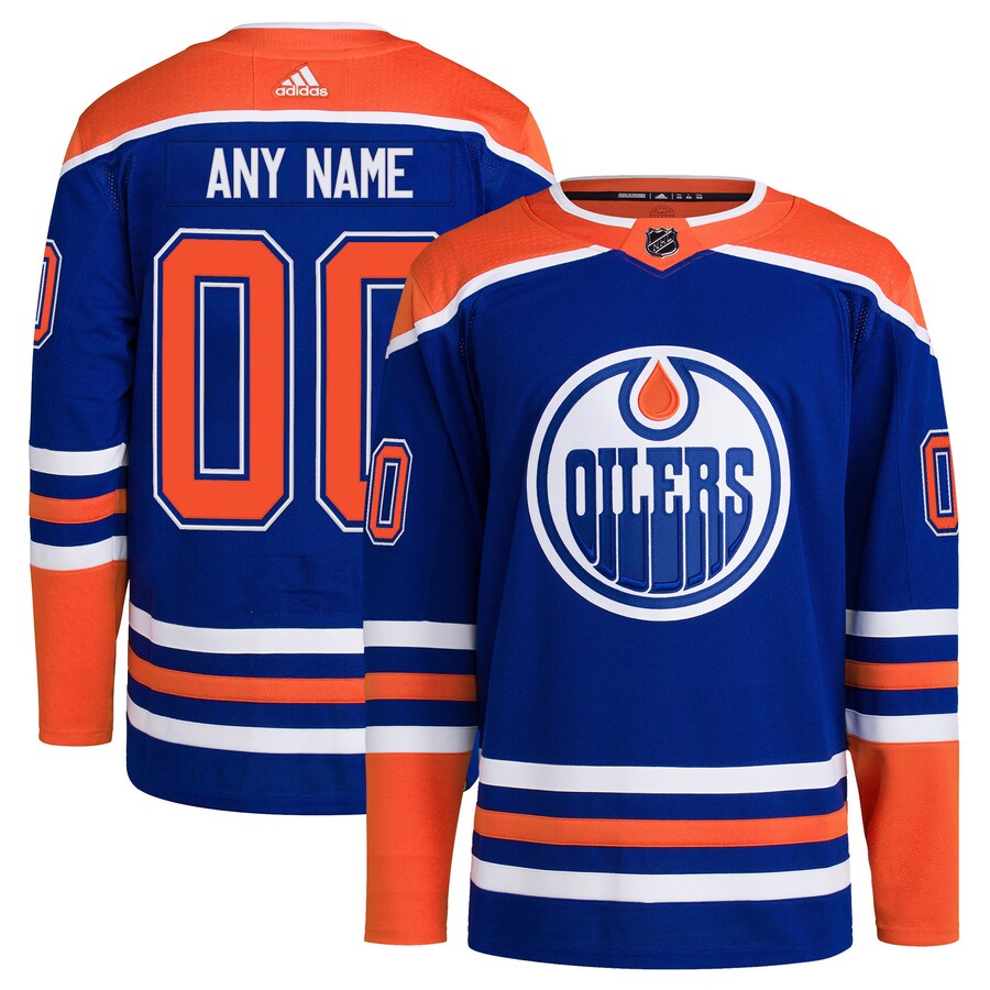 Men's Edmonton Oilers adidas Royal Home Primegreen Authentic Pro Custom Jersey - Puhuasuan