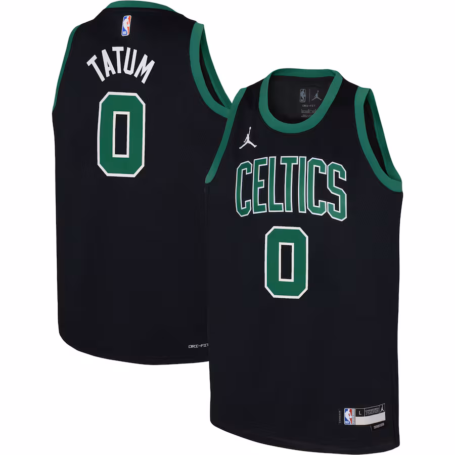 Youth Boston Celtics Jayson Tatum Jordan Brand Black Swingman Jersey - Statement Edition - Puhuasuan