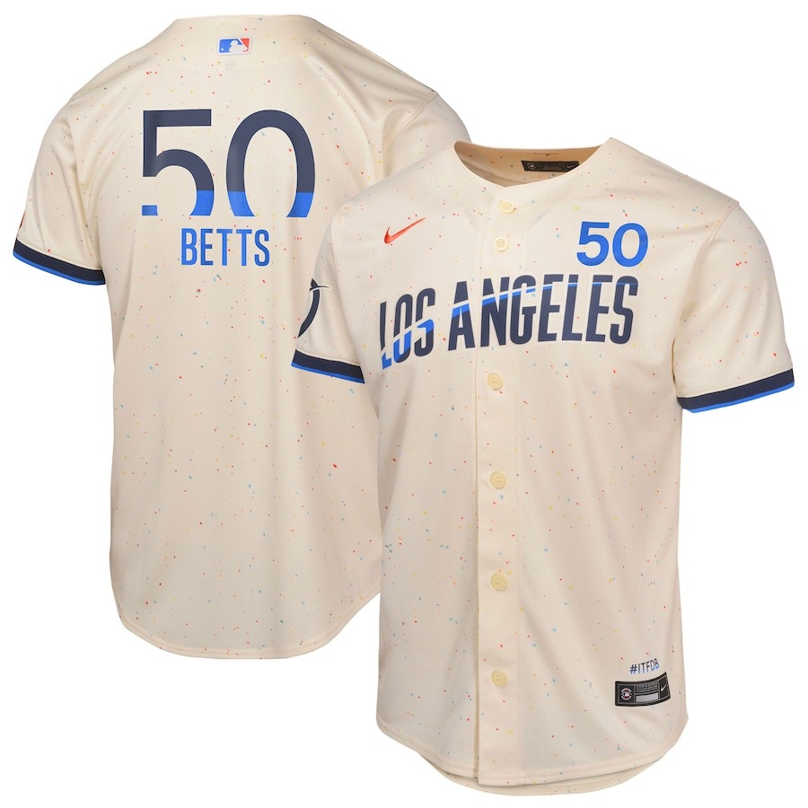 Youth Los Angeles Dodgers Mookie Betts Nike Cream 2024 City Connect Limited Player Jersey - Puhuasuan
