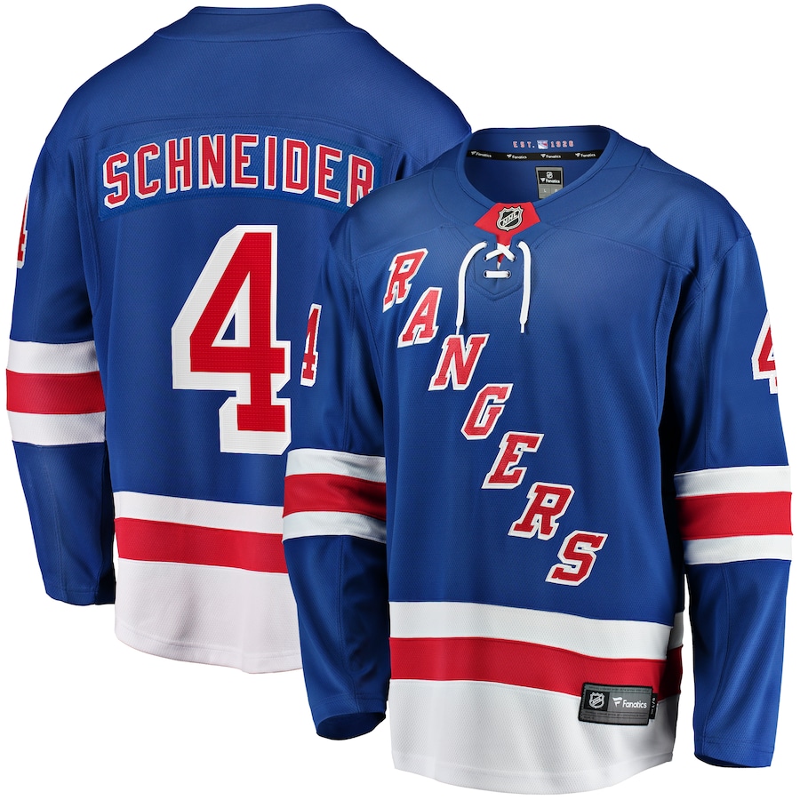 Men's New York Rangers Braden Schneider Fanatics Blue Home Premier Breakaway Player Jersey - Puhuasuan