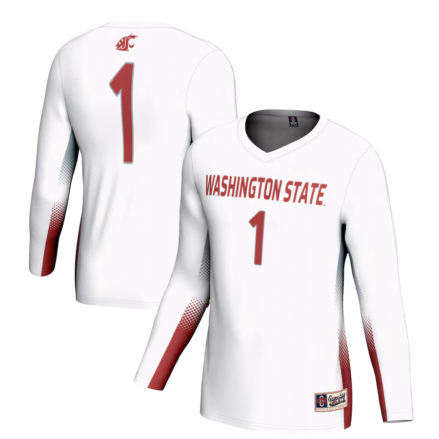 Unisex GameDay Greats #1 White Washington State Cougars Lightweight Volleyball Jersey - Puhuasuan